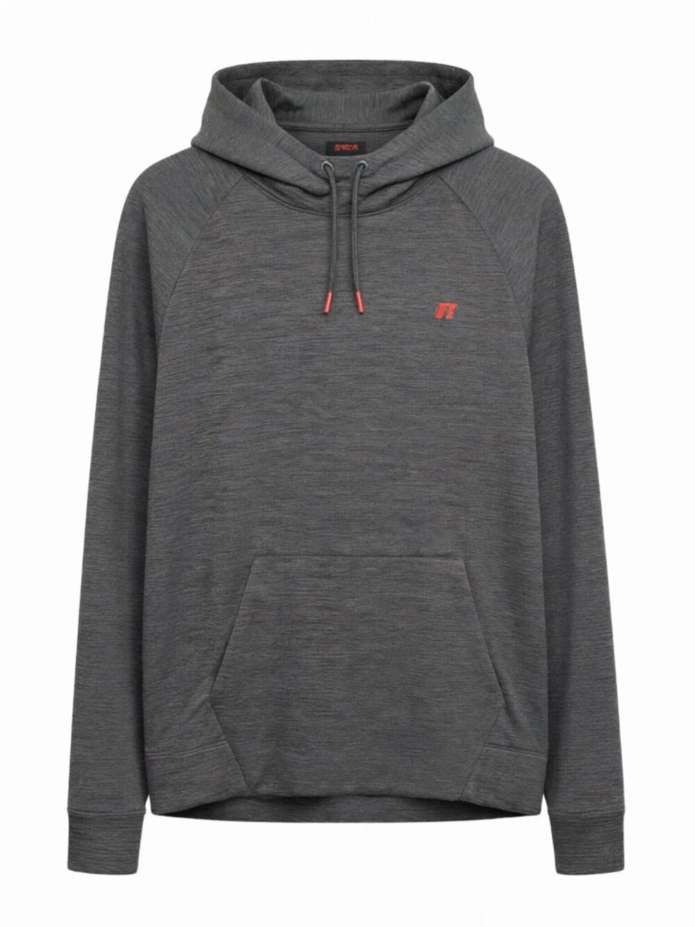 Russell Gray Red Tech Fleece Hoodie Men's 2XL Gray